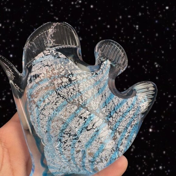 Marcolin Art Glass Crystal Fish Made in Sweden Pure Silver Signed Paperweight - Picture 14 of 16